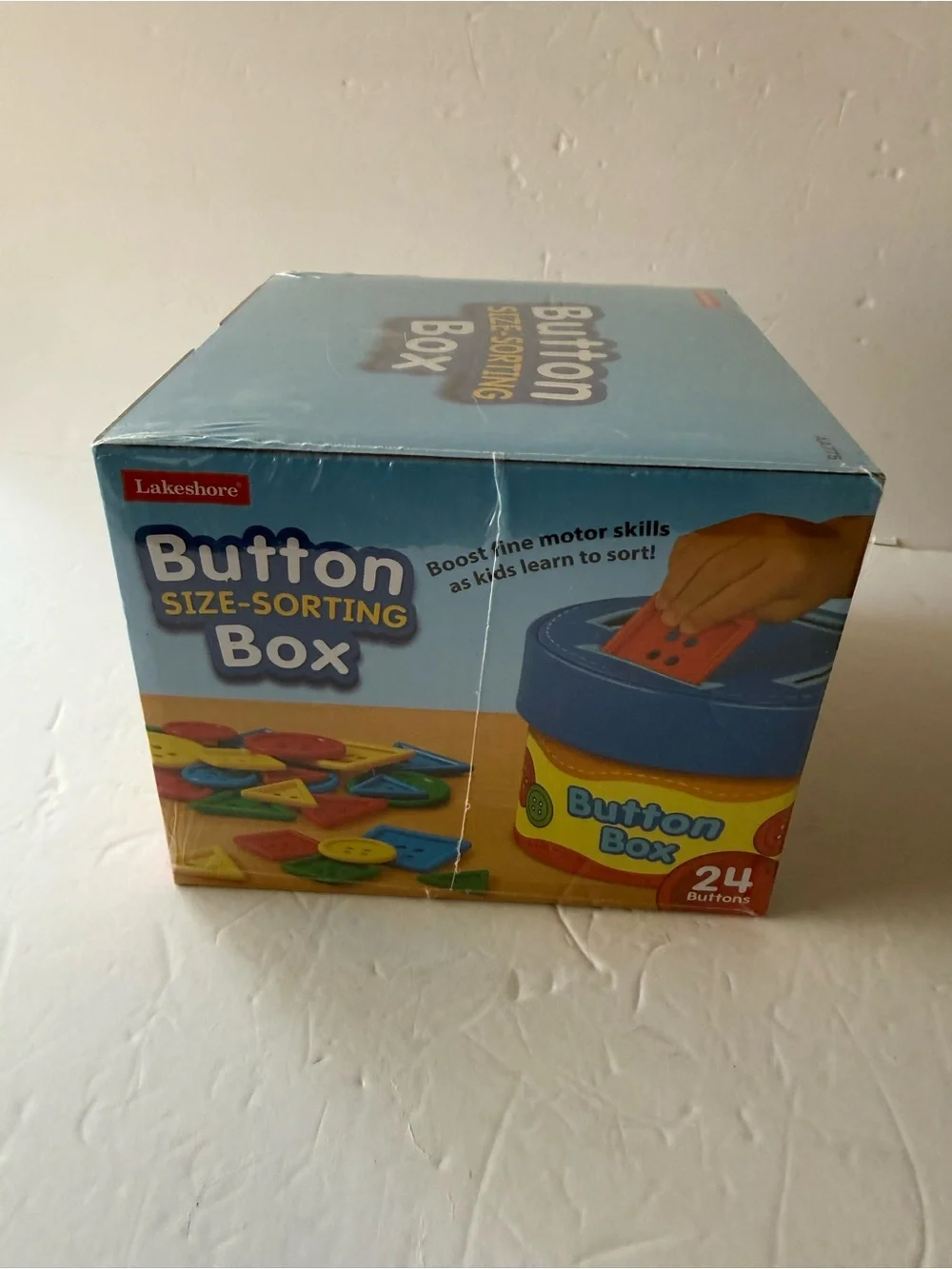 NWT Lakeshore Button Size-Sorting Box — Blue & Yellow